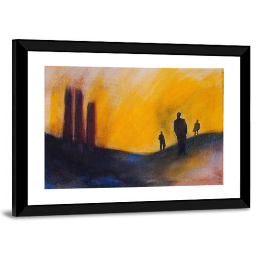 Surreal Hilly Silhouettes Wall Art