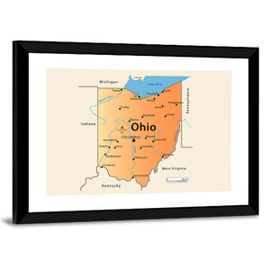 Ohio Map Wall Art