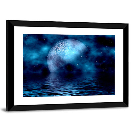 Blue Moon Reflection Wall Art