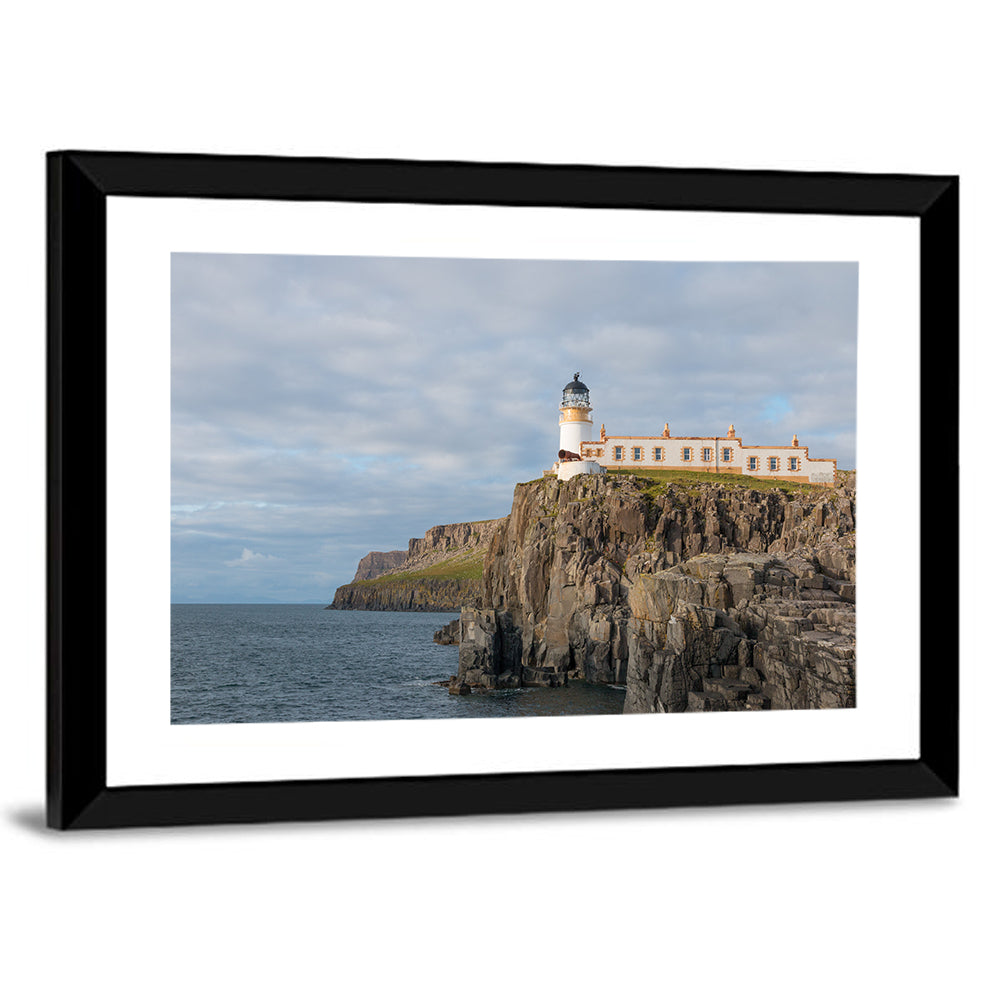 White Lighthouse on Neist Point Cliffs Wall Art