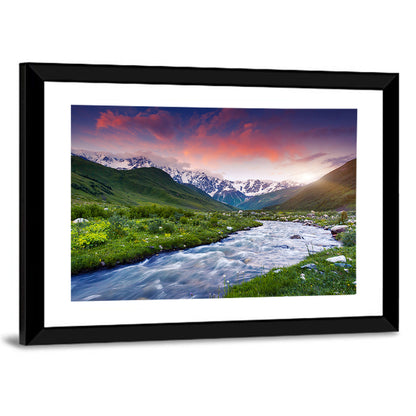 Stream at Foot of Mount Shkhara Wall Art