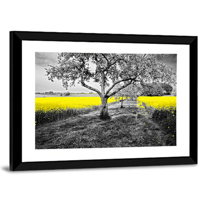 Yellow Oilseed Field with Lone Tree Wall Art