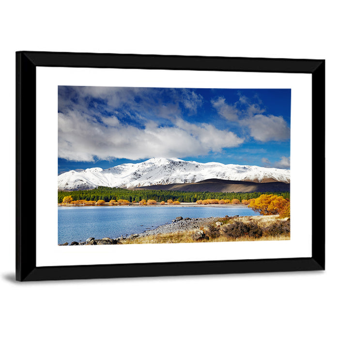 Lake Tekapo Autumn View Wall Art as a framed print