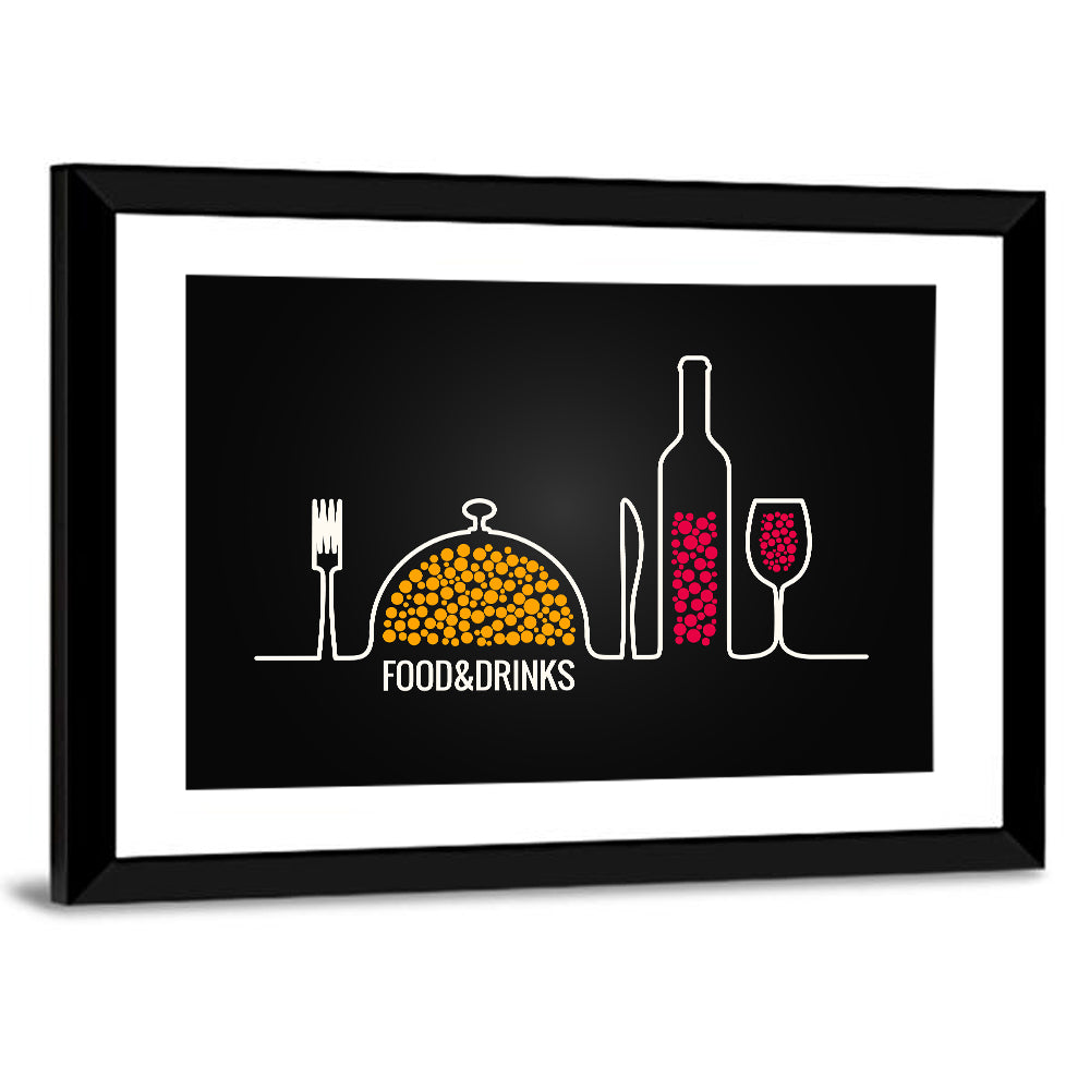 Minimalist Food and Drink Line Wall Art