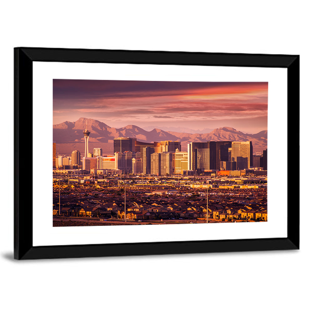 Las Vegas Strip Sunset Skyline Wall Art