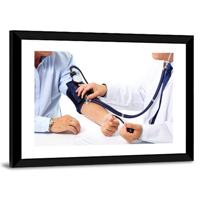Blood Pressure Measurement Wall Art as a framed print