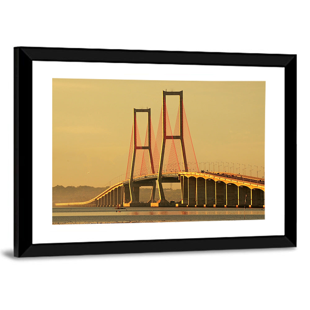 Suramadu Bridge at Golden Hour Wall Art