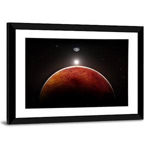 Planet Mars With Moon Wall Art