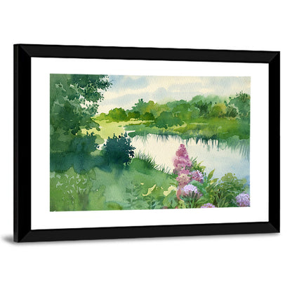 Serene River Watercolor Wall Art