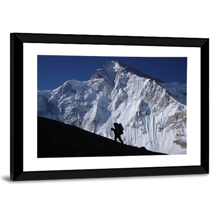 Mountain Climber Silhouette Wall Art as a framed print