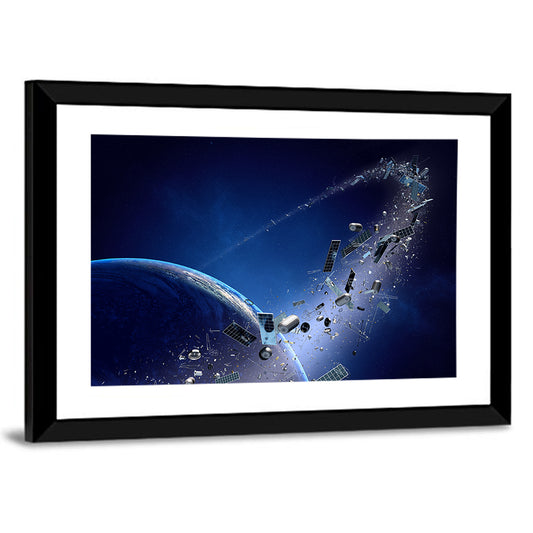 Orbital Debris Around Earth Wall Art