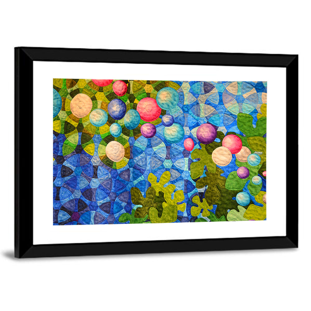 Colorful Quilted Circle Pattern Wall Art