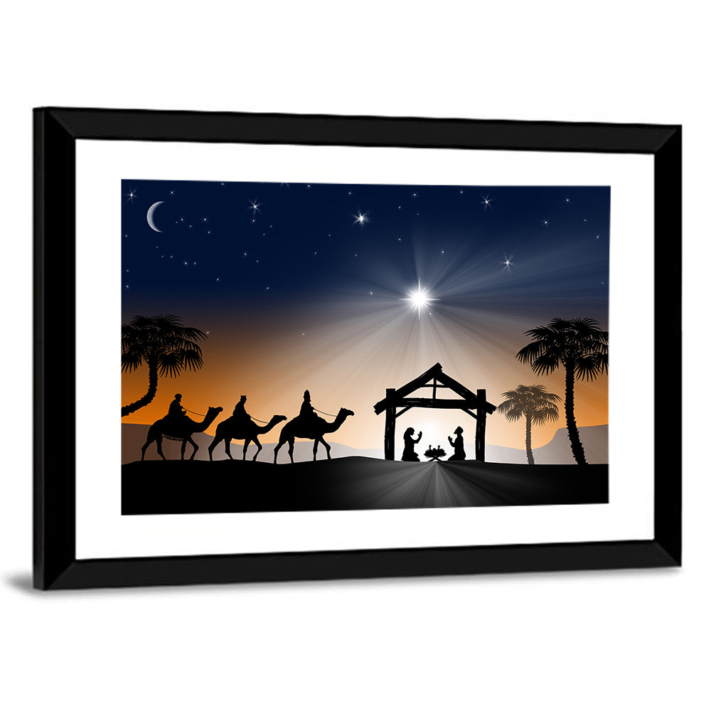 Desert Nativity Silhouette Wall Art