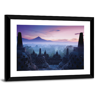 Misty Sunrise at Borobudur Wall Art