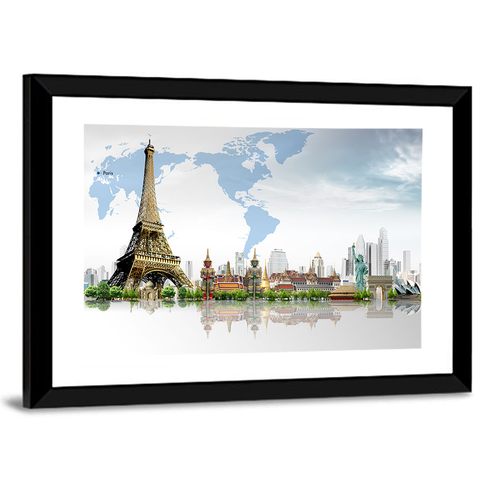 Global Landmarks Collage Wall Art