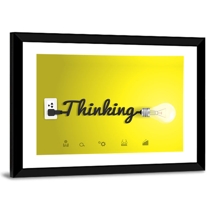 Thinking Cord Typography Wall Art as a framed print