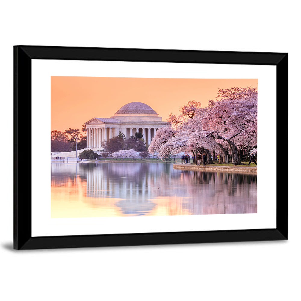 Jefferson Memorial with Cherry Blossoms Wall Art