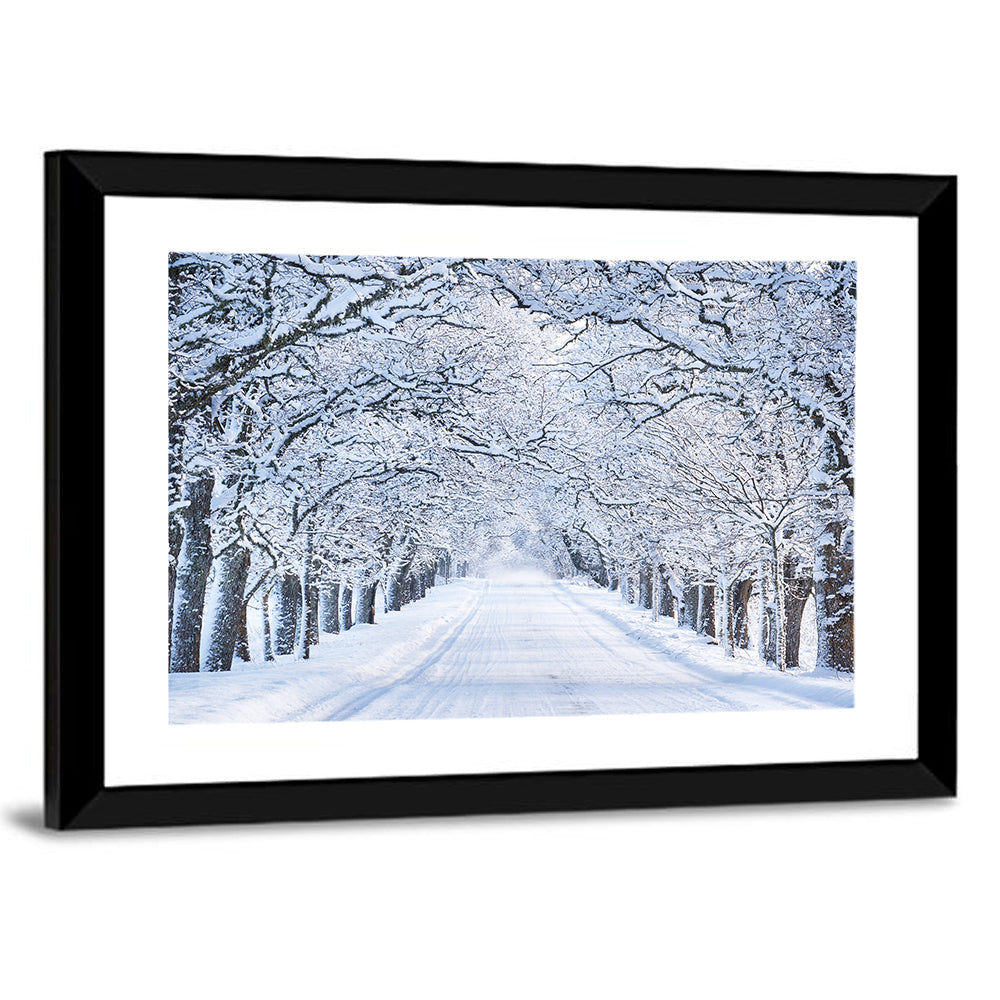 Snowy Morning Alley Wall Art