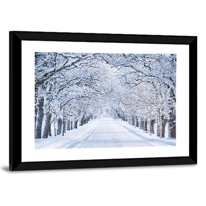 Snowy Morning Alley Wall Art