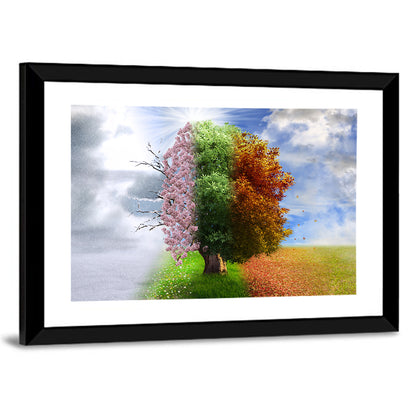 Tree Through Four Seasons Wall Art