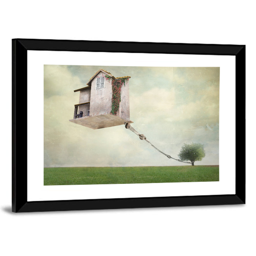 Floating House with Pulley Wall Art