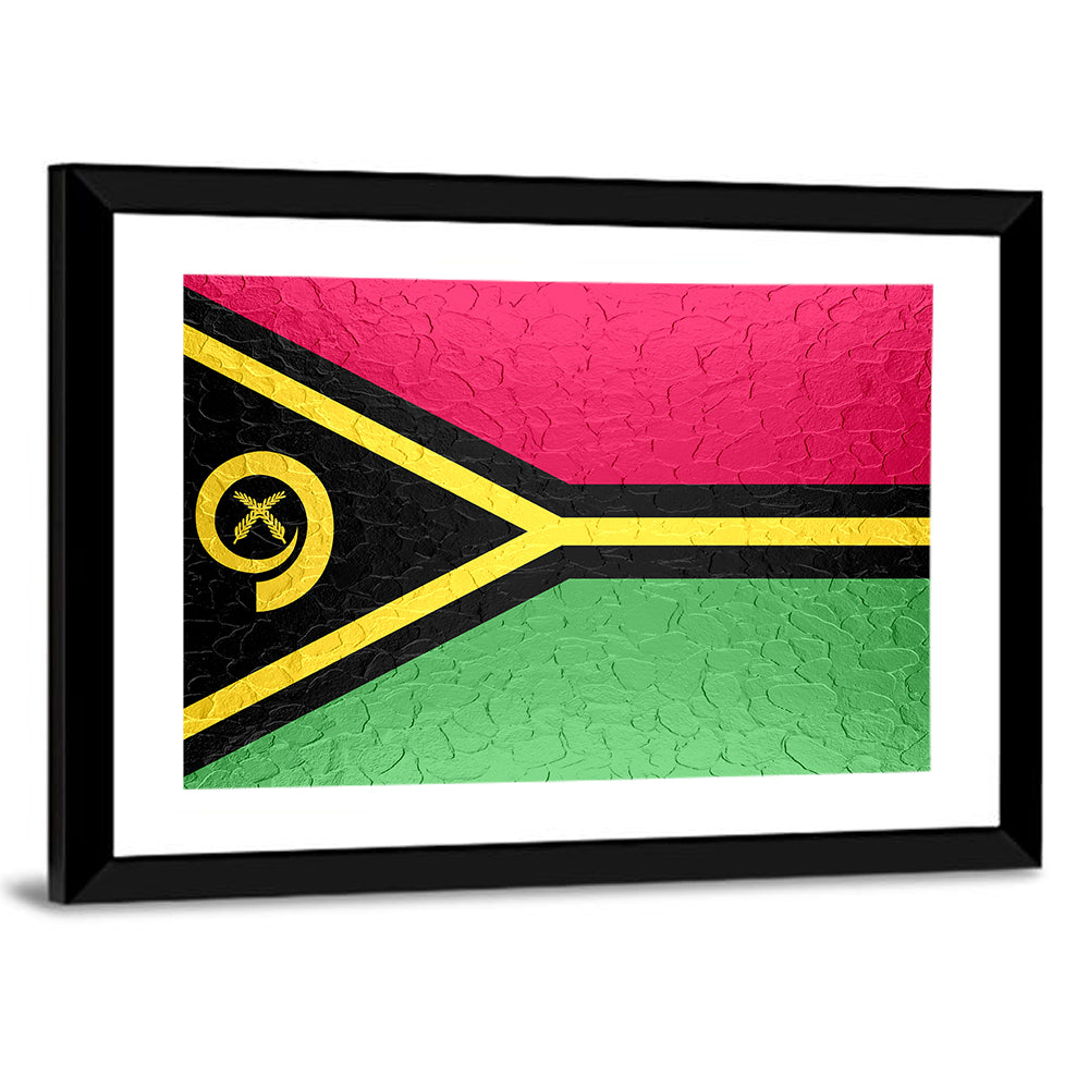 Vanuatu Flag with Boar Tusk Emblem Wall Art