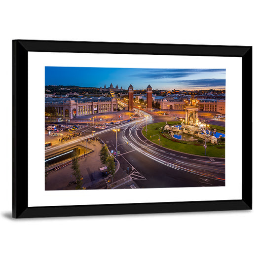 Plaça D'espanya at Night Wall Art