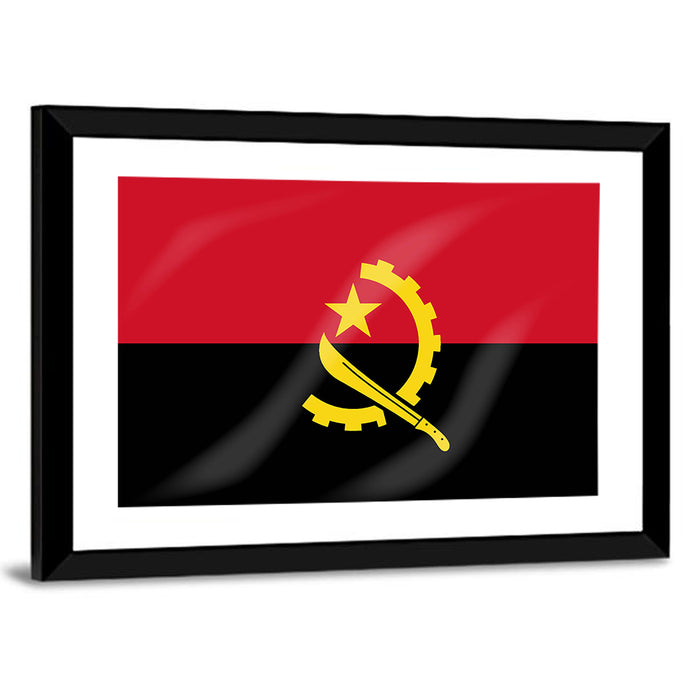 Flag of Angola Wall Art as a framed print