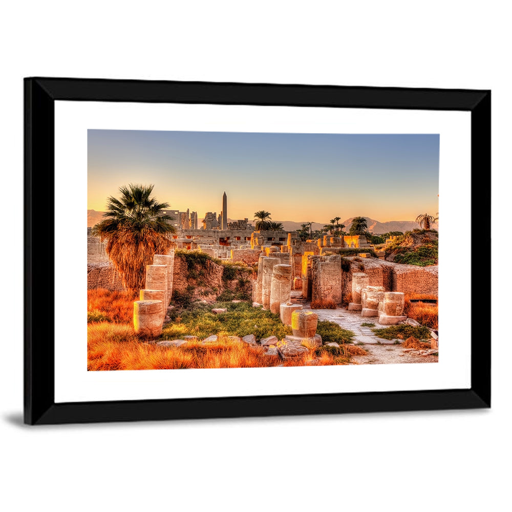 Karnak Temple at Golden Dusk Wall Art