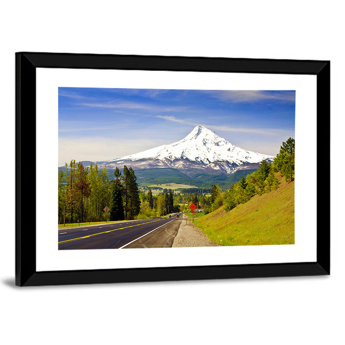 Road to Mount Hood Wall Art as a framed print