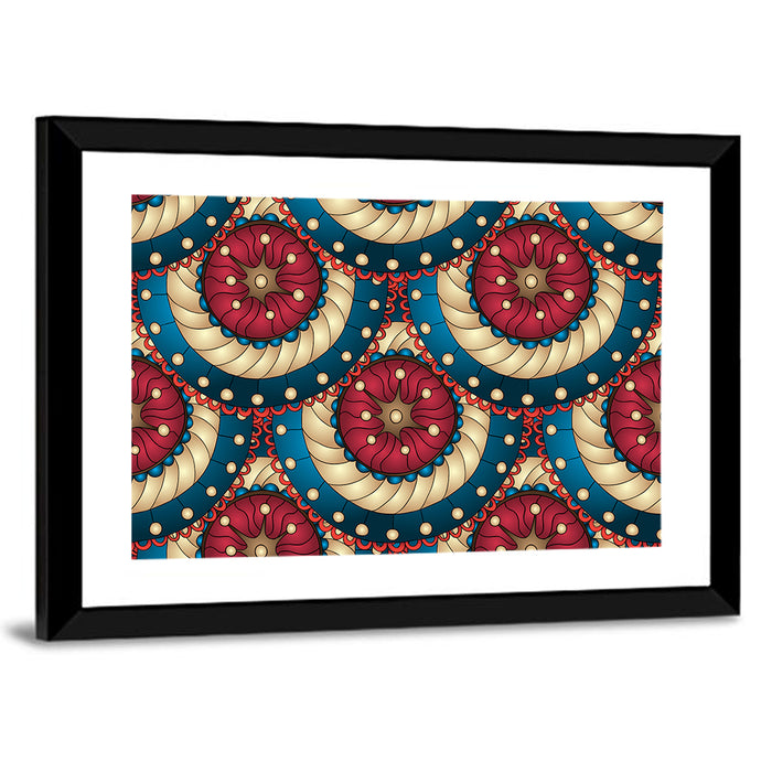 Tessellated Fish Scale Pattern Wall Art as a framed print