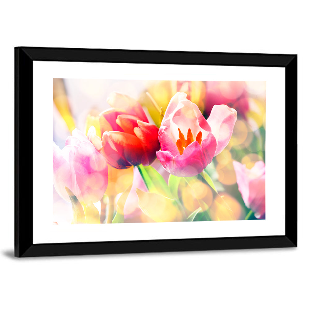 Vibrant Spring Tulips Close Up Wall Art