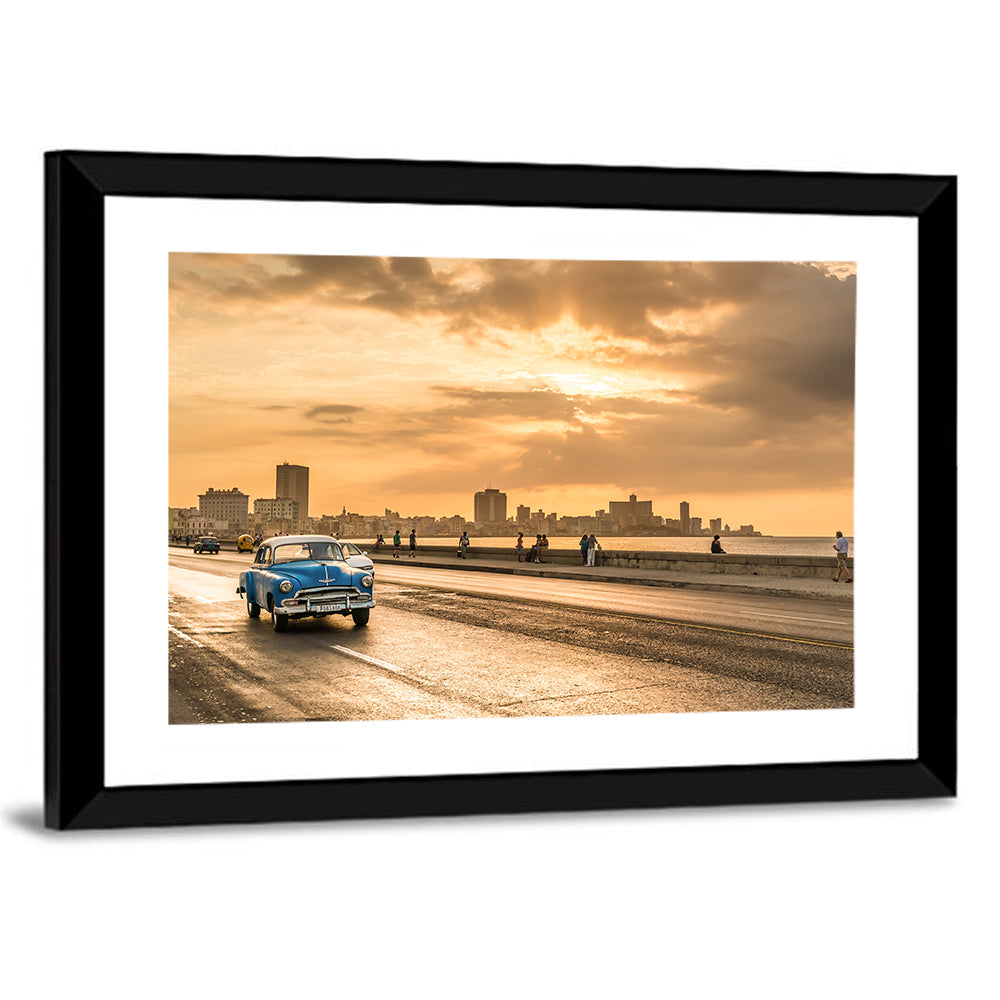 Havana Malecon Sunset Wall Art