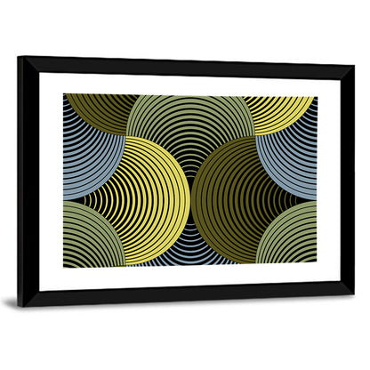 Olive and Yellow Petal Grid Wall Art