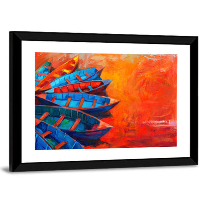 Harbor Boats at Sunset Wall Art