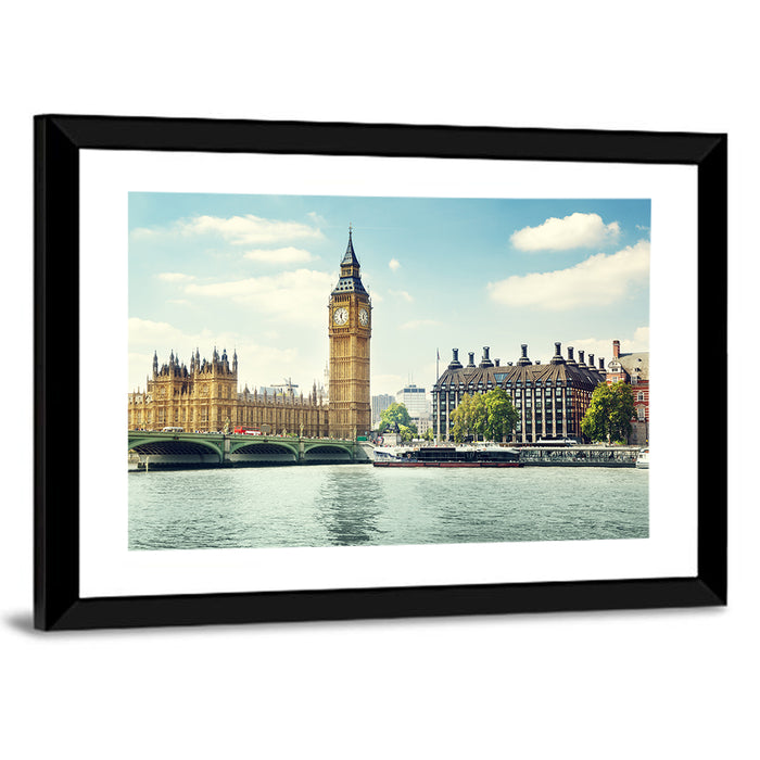 Big Ben on a Sunny Day Wall Art as a framed print