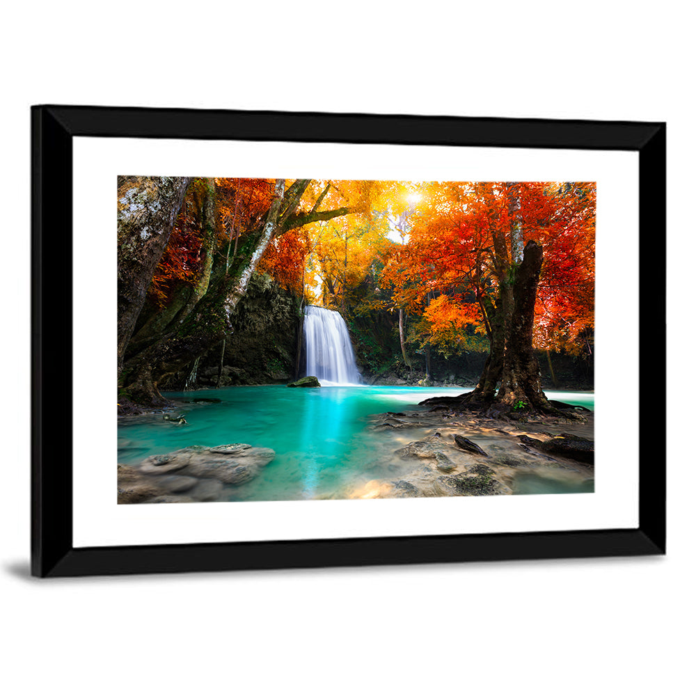 Autumn Forest Waterfall, Thailand Wall Art