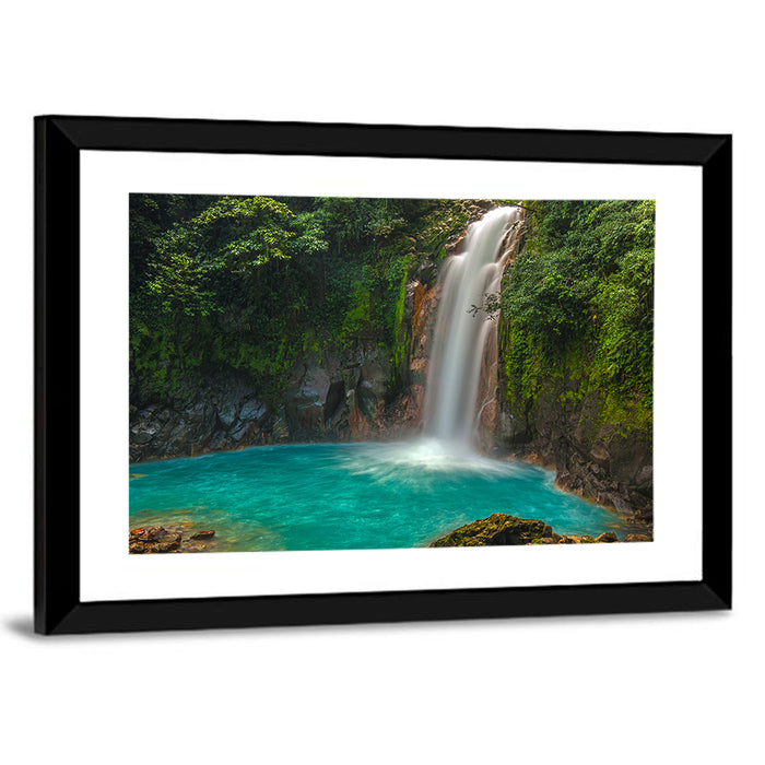 Rio Celeste Waterfall Wall Art as a framed print