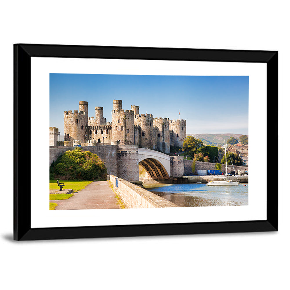 Conwy Castle and Arched Bridge Wall Art