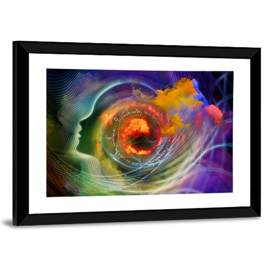 Human Profile Nebula Vortex Wall Art