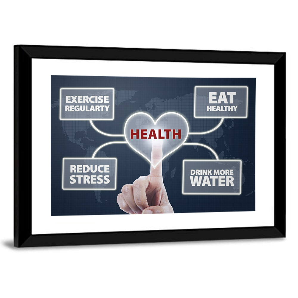 Healthy Heart Tips Infographic Wall Art
