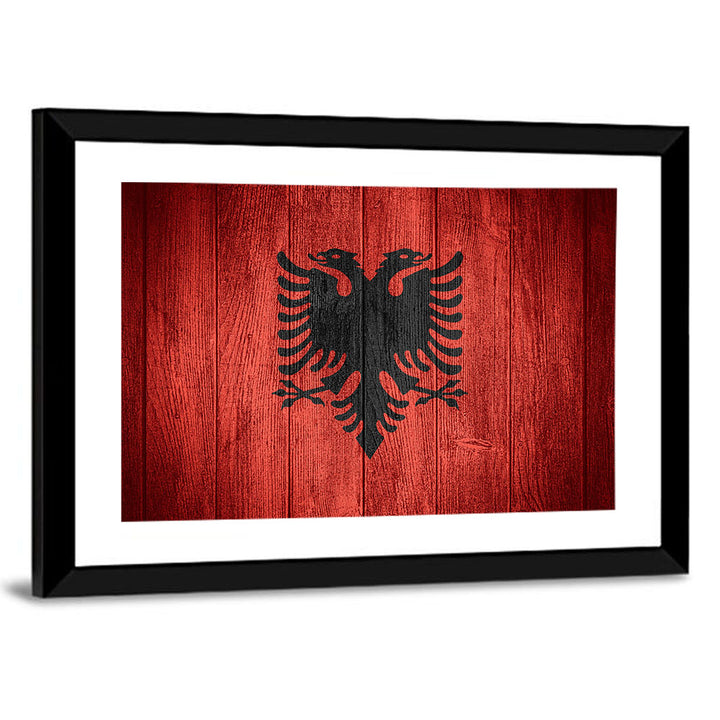 Albanian Flag Emblem Wall Art