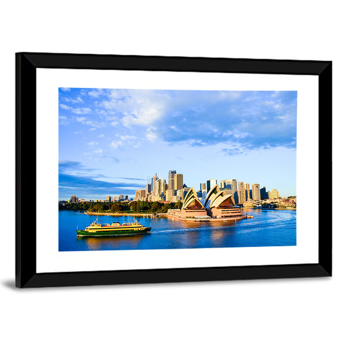 Sydney Opera House Harbor View Wall Art as a framed print
