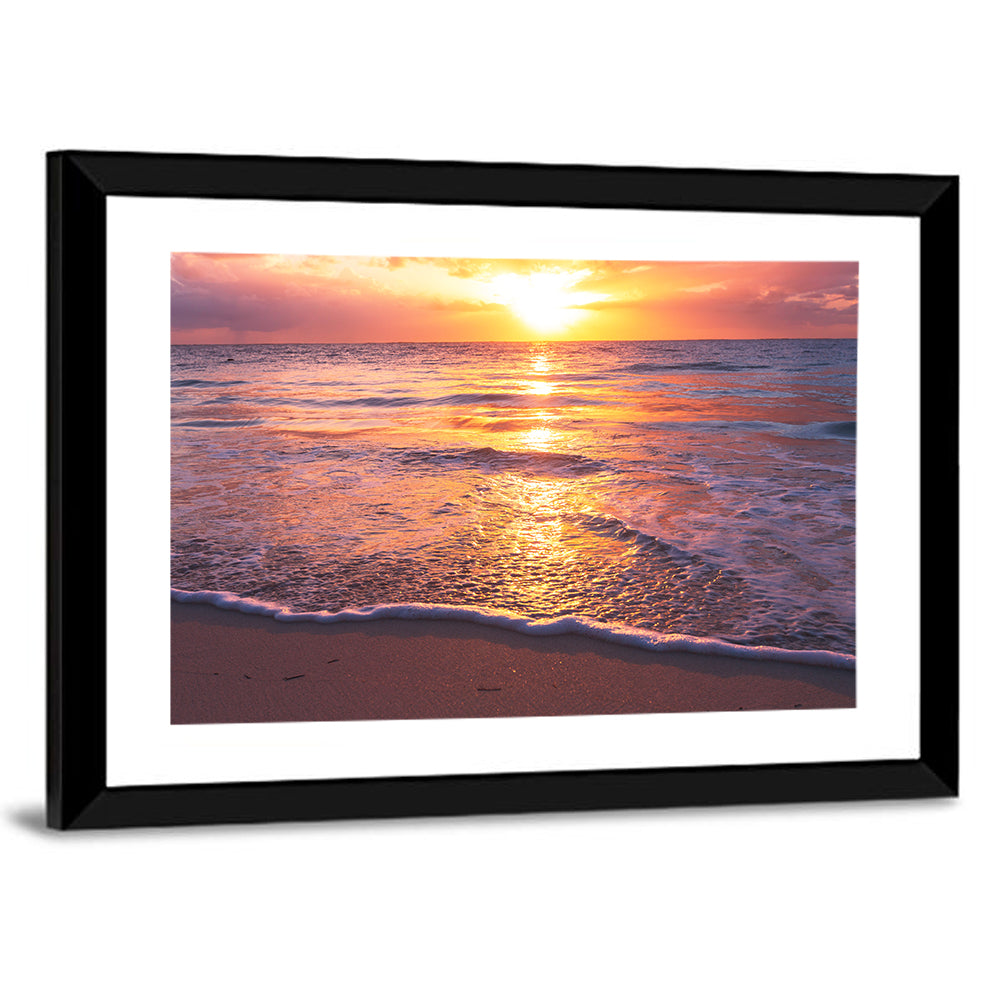 Golden Horizon Beach Sunset Wall Art