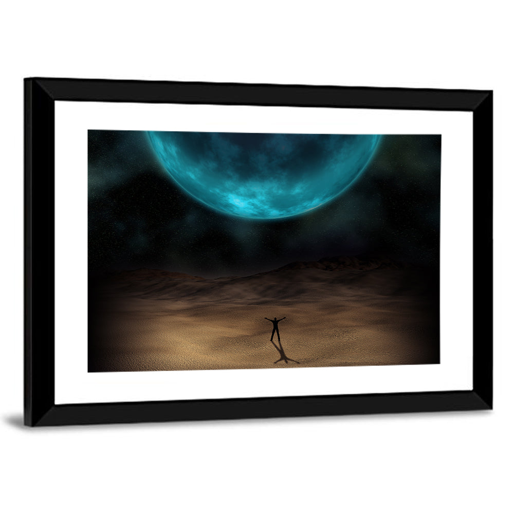 Blue Planet Desert Silhouette Wall Art