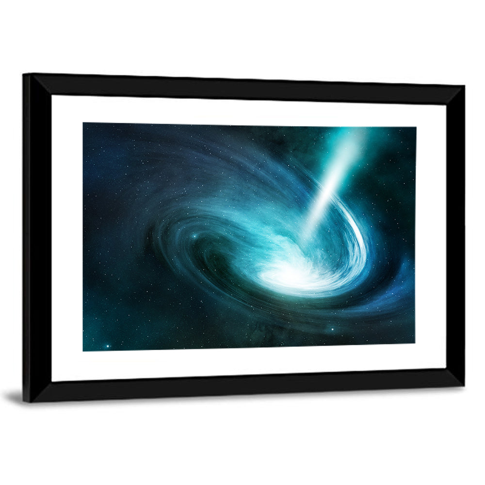 Spiral Galaxy with Radiant Jet Stream Wall Art