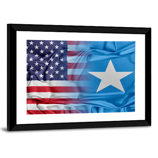 American and Somali Flags Wall Art