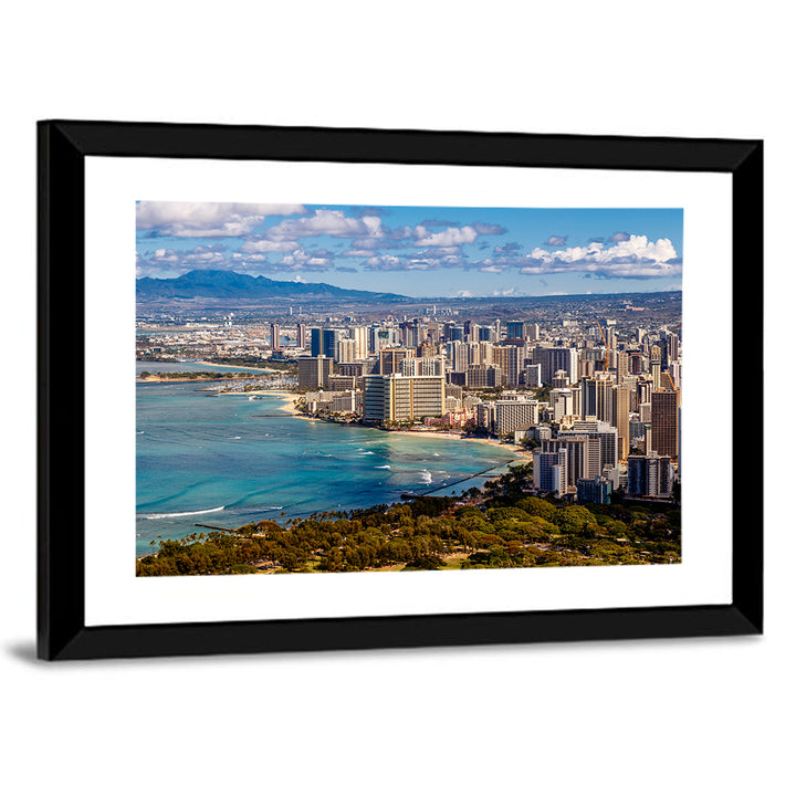 Honolulu Skyline Over Waikiki Beach Wall Art