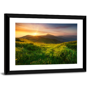 Mountain Valley During Sunrise Wall Art