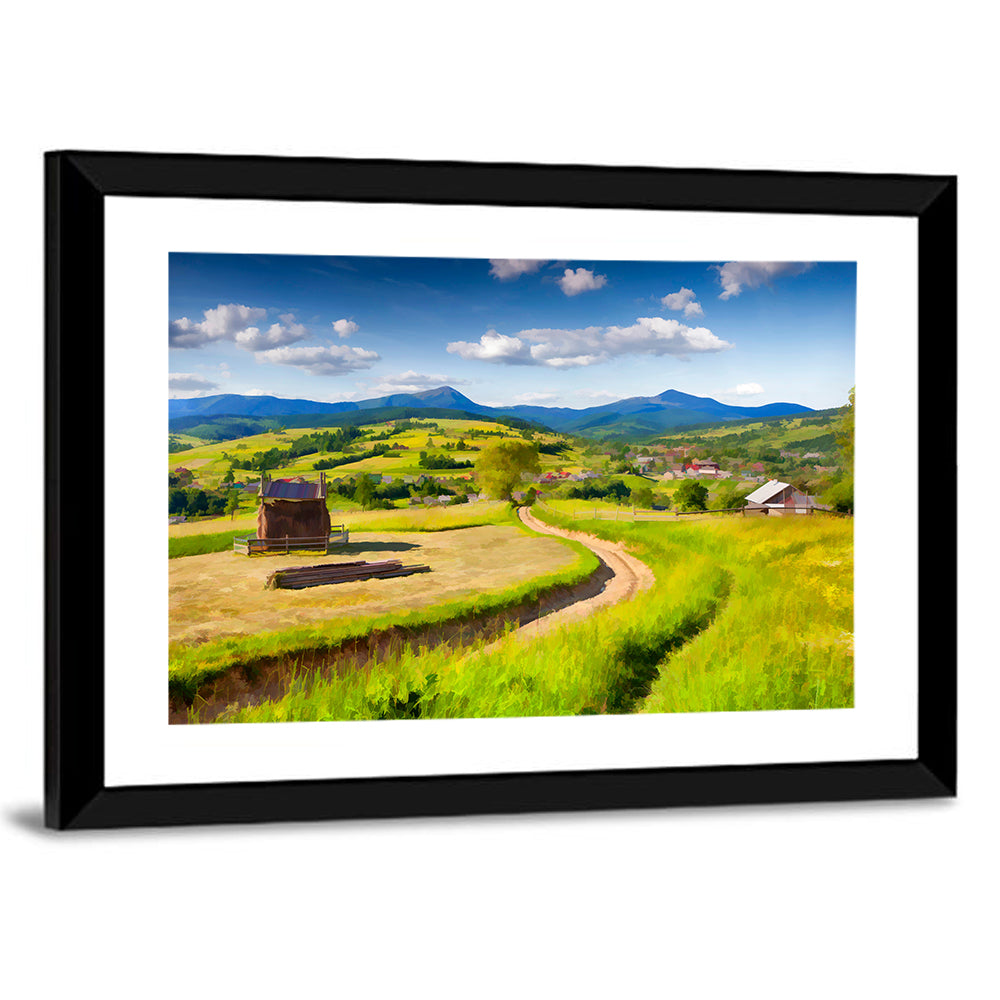 Summer Mountain Village Wall Art